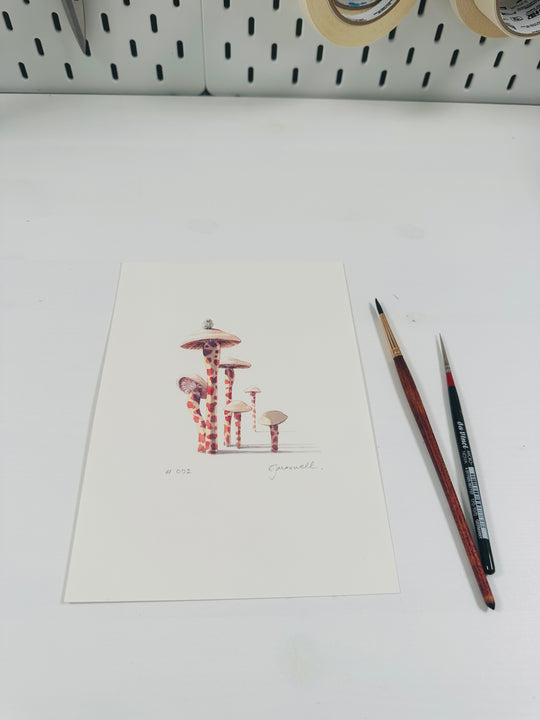 A5 Original Spot Illustration - #2 Mushrooms