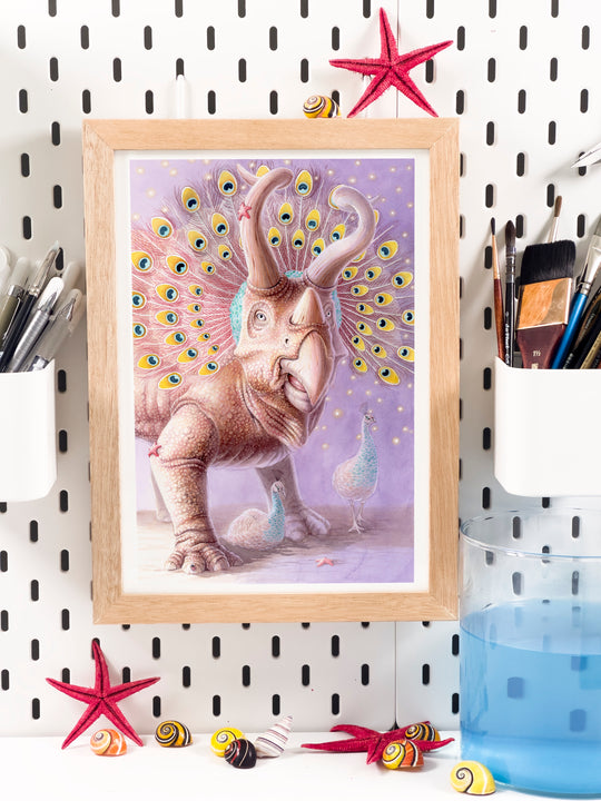 A4 Original Artwork 🦚 Triceracrest