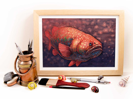 A5 Original Artwork - Orange Grouper