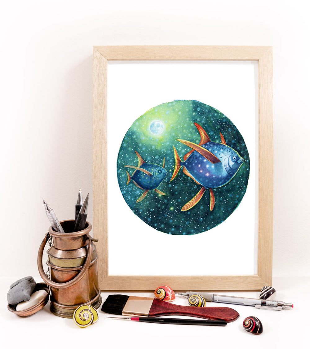 A5 Original Artwork - Flying Opah