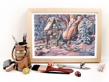 Load image into Gallery viewer, Snow Covered House Print
