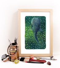 Load image into Gallery viewer, Whale Shark Print - &#39;Cosmic Gliders 3&#39;
